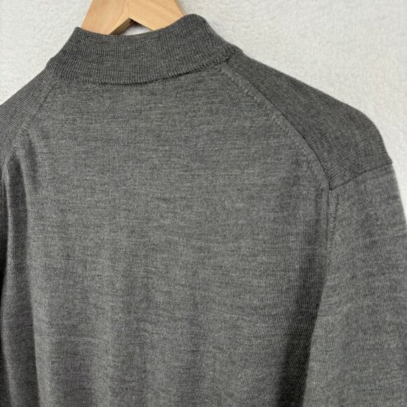 VALDA COLLECTION Sweater Mens S Pure Wool Pullover Knit Jumper Basic Gray Italy - Picture 6 of 14